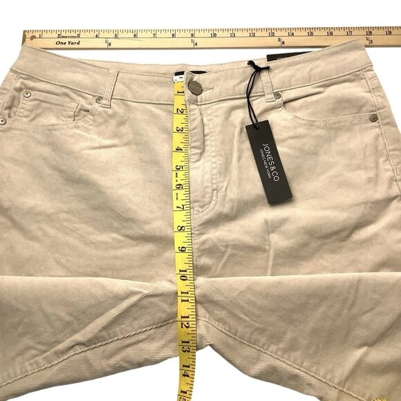 NWT Jones New York Ivory Corduroy Jeans Straight Leg High Waist Size 16 - Picture 8 of 10